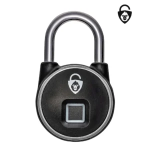 Front View Of black Gorilla Locks A2X Smart fingerprint sensor padlock