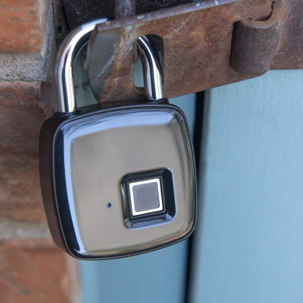 A1 Smart Fingerprint Padlock on gate Gorilla Locks