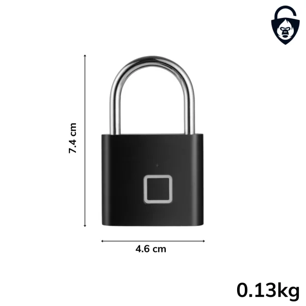 Gorilla Locks A18 Smart Fingerprint Padlock for gym, bicycles Dimensions