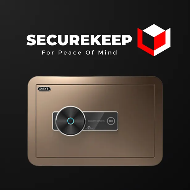 Fingerprint Security Safe Coffee Gold SecureKeep